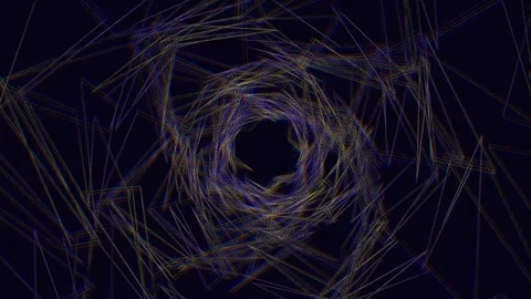 Dynamic abstract lines forming a spiral shape in dark Stock Footage 340044927