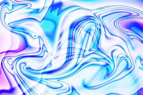 Dynamic abstract liquid paint picture in liquified style with blue, purple .. Illustrazione stock