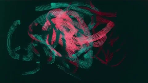Dynamic abstract motion: handdrawn loops in artistic stopmotion animation Stock Footage 315450394