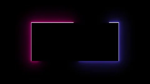 Dynamic Abstract Neon Blue and Pink Rectangle Frame Stock Footage 318438071