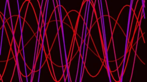 Dynamic abstract neon energy curves connecting complex data points, glowing.. Stock Footage 340378670
