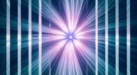 Dynamic abstract neon light burst animation Stock Footage 331459304