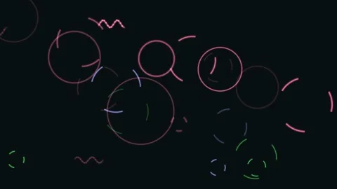 Dynamic abstract neon shapes create a vibrant, futuristic motion graphic Stock Footage 323727878