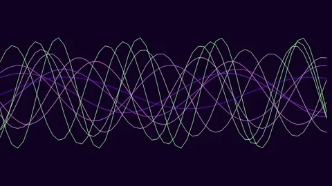 Dynamic abstract neon waveform lines pattern for futuristic technology back.. Stock Footage 340378021