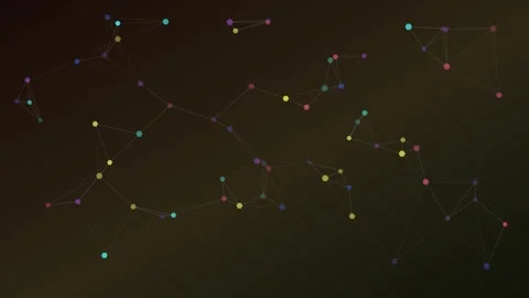 Dynamic abstract network animation with multicolored dots and connecting li.. Stock Footage 340469517
