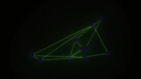 Dynamic Abstract Network Visualization with Interconnected Nodes and Glowin.. 스톡 동영상 341805725