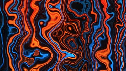 Dynamic Abstract Orange and Blue Neon Fluid Liquid Wave Motion Background S.. Stock Footage 339799568