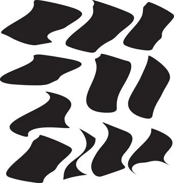 Dynamic abstract organic shapes and forms in flowing black silhouette vecto.. Stock Illustration