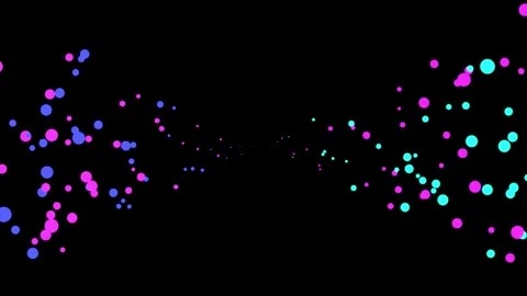 Dynamic abstract particle animation with vibrant pink magenta blue and cyan.. Stock Footage 345152966