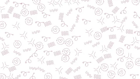 Dynamic abstract pattern animation with doodle hearts and wavy lines perfec.. 库存影片 335013923