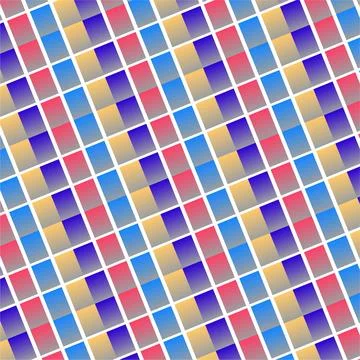 A dynamic abstract pattern featuring diagonal rows of colorful square tiles.. Stock Illustration