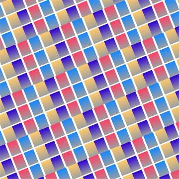 A dynamic abstract pattern featuring diagonal rows of colorful square tiles.. Stock Illustration