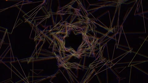 Dynamic abstract pattern with lines in dark background Stock Footage 340009568