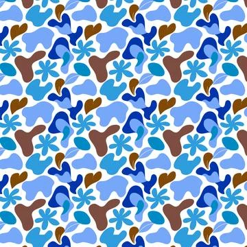 Dynamic Abstract Pattern with Vibrant Blue, Teal, and Brown Accents Stock Illustration