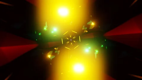 Dynamic Abstract Patterns With Rotating Neon Light Effects Stock Footage 327443808