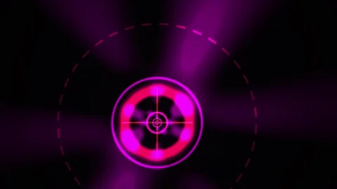 Dynamic Abstract Pink Neon HUD Target Animation. Stock Footage 334520233
