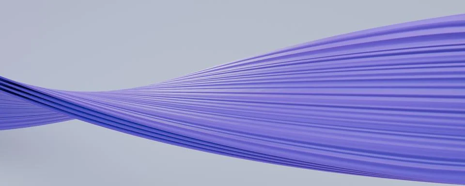 Dynamic abstract purple shape on white background with flowing motion Stock Illustration