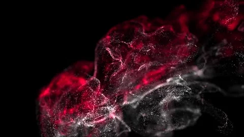 Dynamic Abstract Red and White Energy Flow on Solid Dark Background Art Stock-Footage 341926786