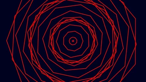 Dynamic abstract red geometry pattern loop for modern tech backgrounds Stock Footage 341054900