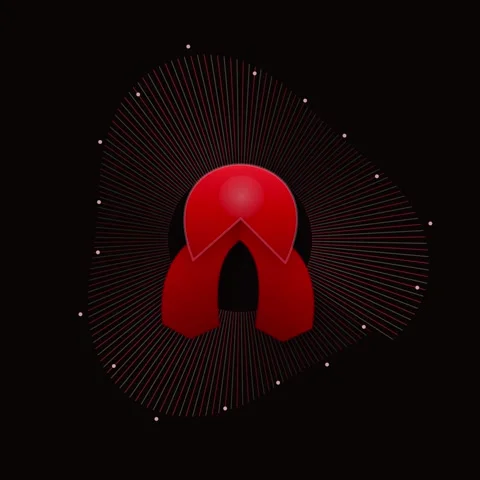 Dynamic abstract red graphic design logo element symbolizing connection and.. Stock Footage 344776672