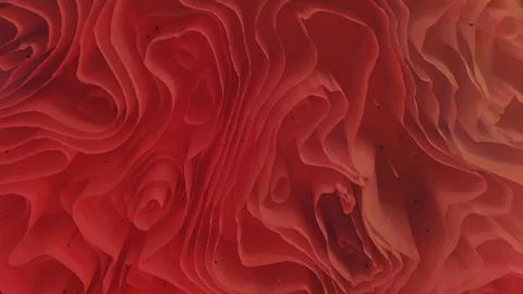 Dynamic abstract red layered installation creating an immersive art experience Foto stock