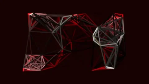 Dynamic abstract red polygon network connecting digital data points, futuri.. Video stock 342205473