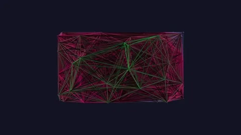 Dynamic abstract red technological network connectivity background loop. Stock Footage 341055163
