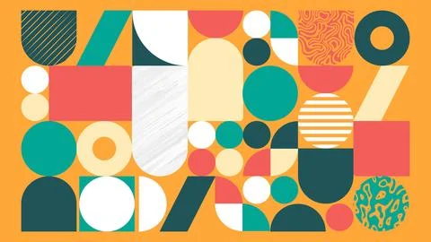 Dynamic Abstract Rounded Forms Background Stock Illustration