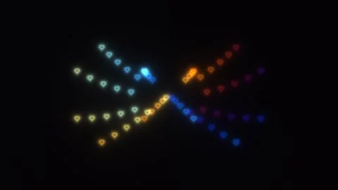 Dynamic abstract shape with colorful lights in dark Stock Footage 338236952