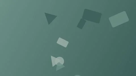 Dynamic abstract shapes float against a vibrant green backdrop Stock Footage 325538695