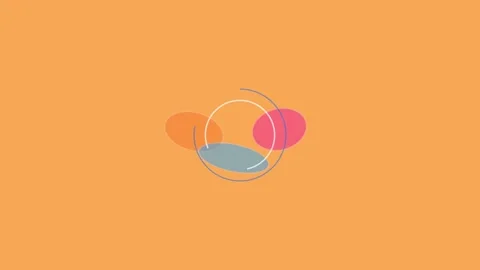 Dynamic Abstract Shapes with Overlapping Colors on Orange Background Stock Footage 334701722