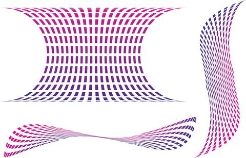 Dynamic abstract shapes with pink and purple gradient colors. Stock Illustration