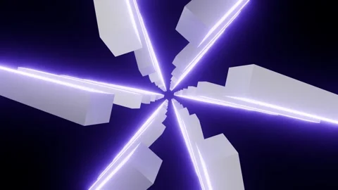 Dynamic abstract shapes spiraling through space for immersive visuals Stock Footage 294025778