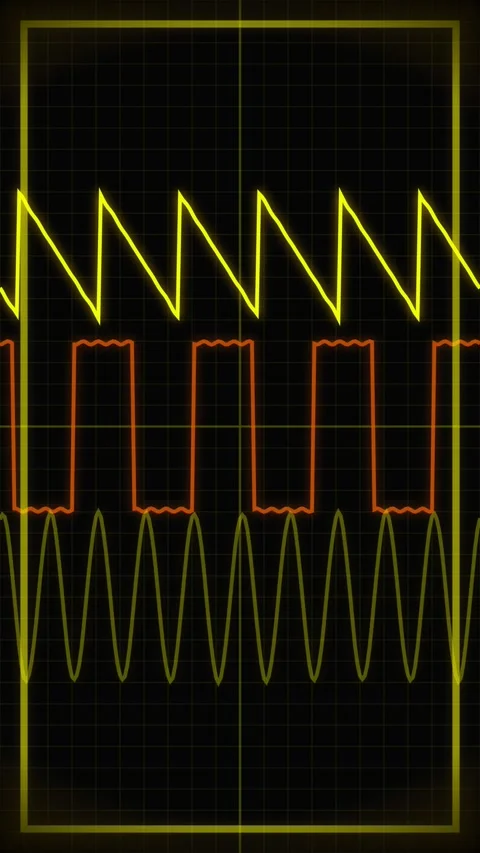Dynamic abstract sine wave and square pulse pattern for digital signal visu.. Stock Footage 345492642