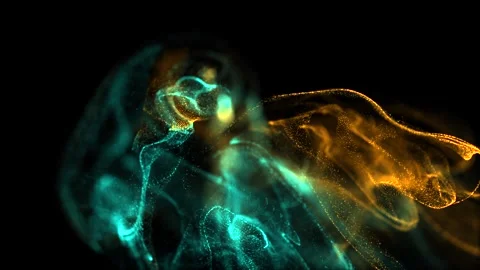 Dynamic Abstract Smoke Fusion in Vibrant Colors on Black Background Stock Footage 341780512