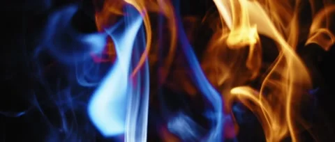 Dynamic abstract smoke swirls in vibrant neon colors. Psychedelic fog motion wit 動画素材 340450117
