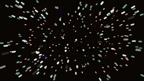 Dynamic abstract starburst explosion pattern of warm streaks on dark backgrou Stock Footage 342205483