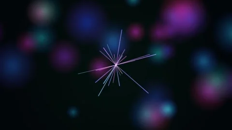 Dynamic abstract starburst pattern with vibrant bokeh background Video stock 325367091