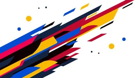 Dynamic abstract streaks and shapes in colors with abstract, background Stock Illustration