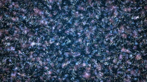 Dynamic Abstract Swirling Patterns With Electric Blue and Pink Particles Stock Footage 306156947