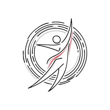 (Dynamic Abstract Symbol. This elegant artwork portrays a stylized form wit.. Stock Illustration