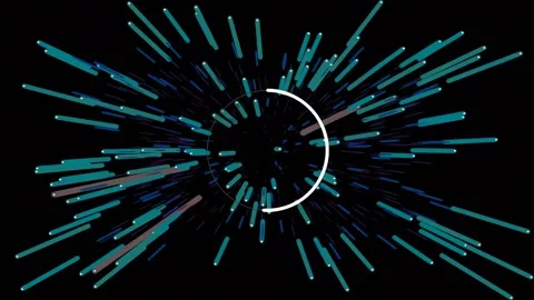 Dynamic abstract teal energy explosion radial speed line background Stock Footage 342093072