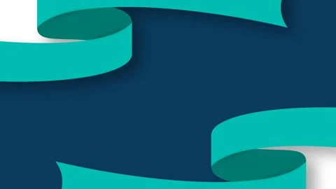 Dynamic Abstract Teal Ribbons on Blue for Healthcare Awareness Campaigns. Видео 340133698
