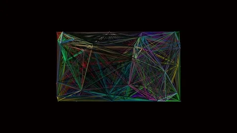 Dynamic abstract tech data flow connecting nodes and points graphic animation Stock Footage 337163310