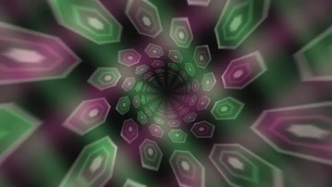 Dynamic abstract tunnel with colorful geometric shapes Stock Footage 339324801