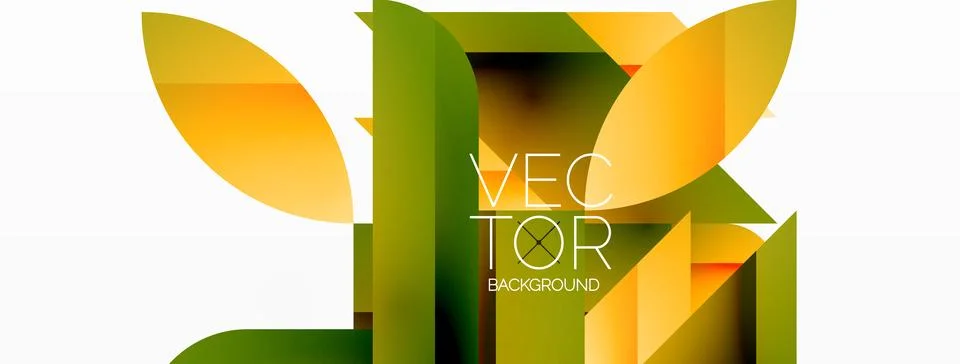 Dynamic abstract vector background. Harmonious fusion of circles, squares, and Stock Illustration