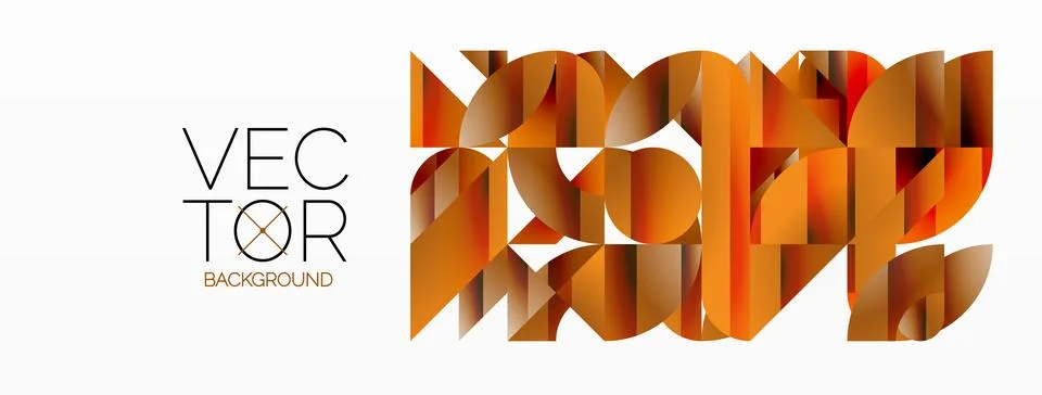 Dynamic abstract vector background. Harmonious fusion of circles, squares, and Stock Illustration