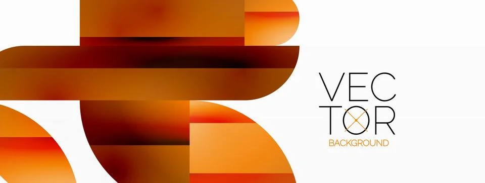 Dynamic abstract vector background. Harmonious fusion of circles, squares, and Illustrazione stock