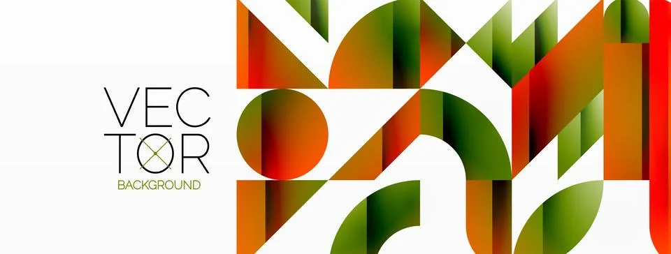 Dynamic abstract vector background. Harmonious fusion of circles, squares, and Stock Illustration
