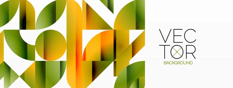 Dynamic abstract vector background. Harmonious fusion of circles, squares, and Stock Illustration